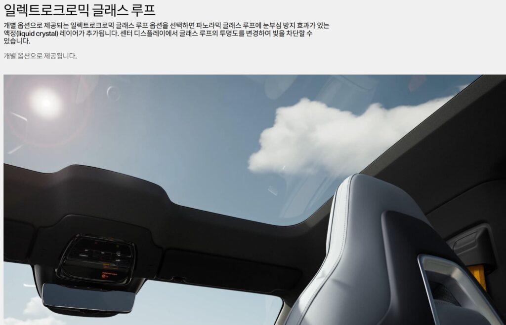 폴스타4 일렉트로크로믹 글래스 루프